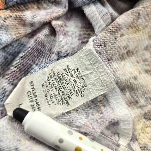 Maurices Top Paisley Print Short-Sleeve Hoodie Size L Multicolor JH1829 - Picture 9 of 9